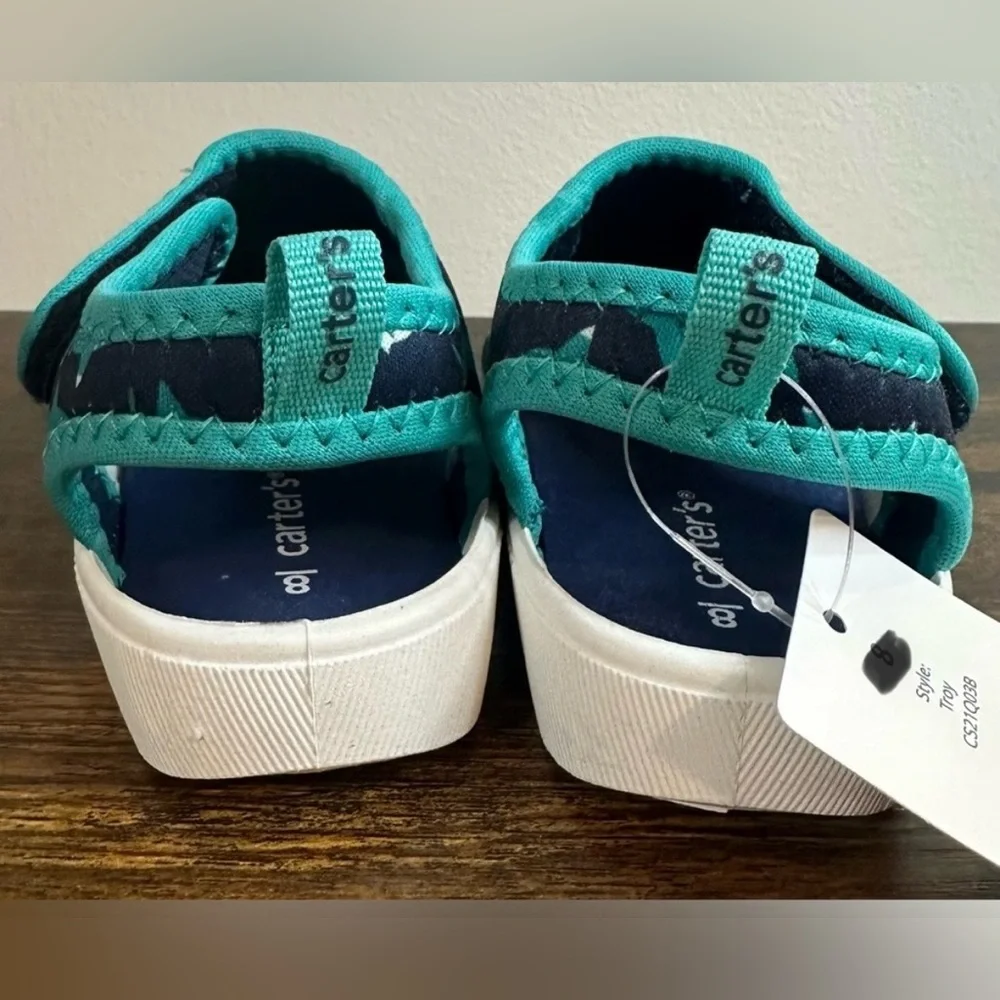 Carters Toddler Boys Troy-B Navy Sharks Sandals NWT Size Toddler 7